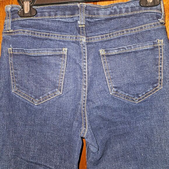 Old Navy The Sweetheart Cuffed Skinny Straight Jeans Women’s Size 0 Dark Wash - Picture 3 of 8